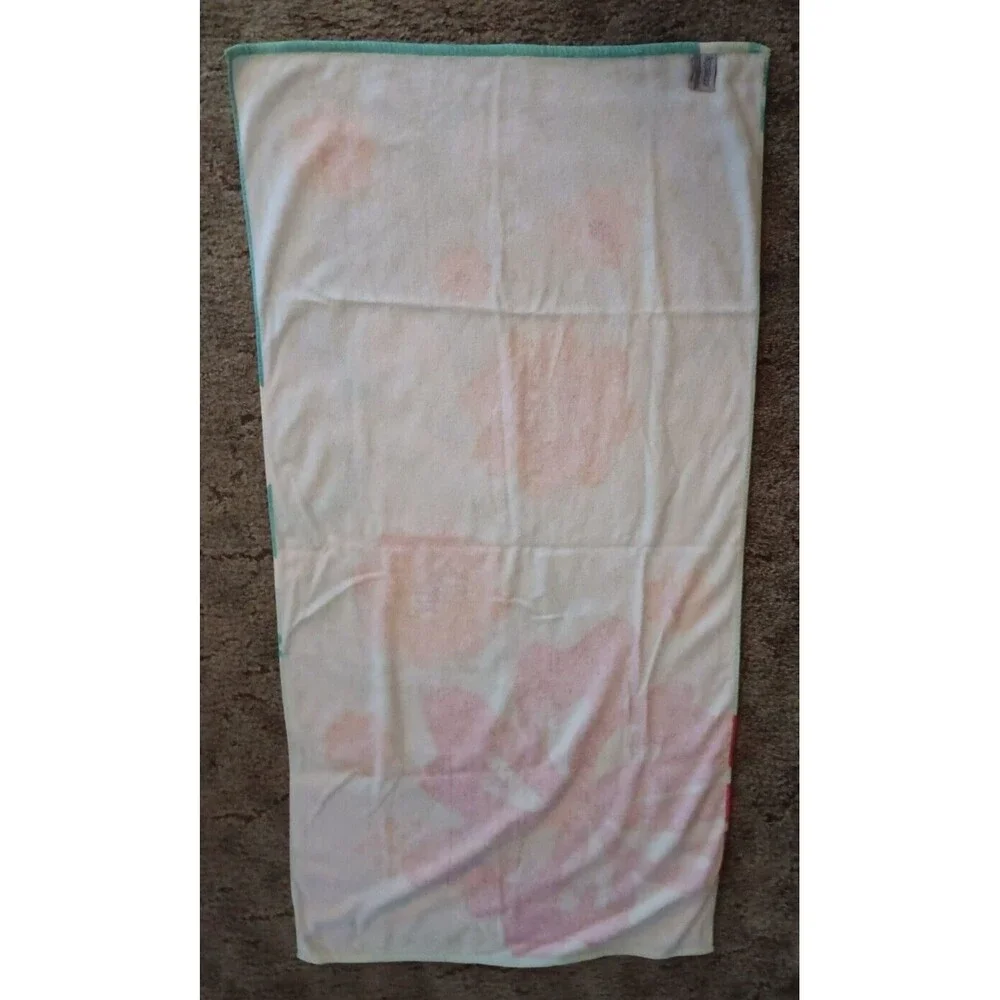 Coppertone Sunscreen Sun Tan Lotion Beach Towel Floral Hawaiian Look Hibiscus